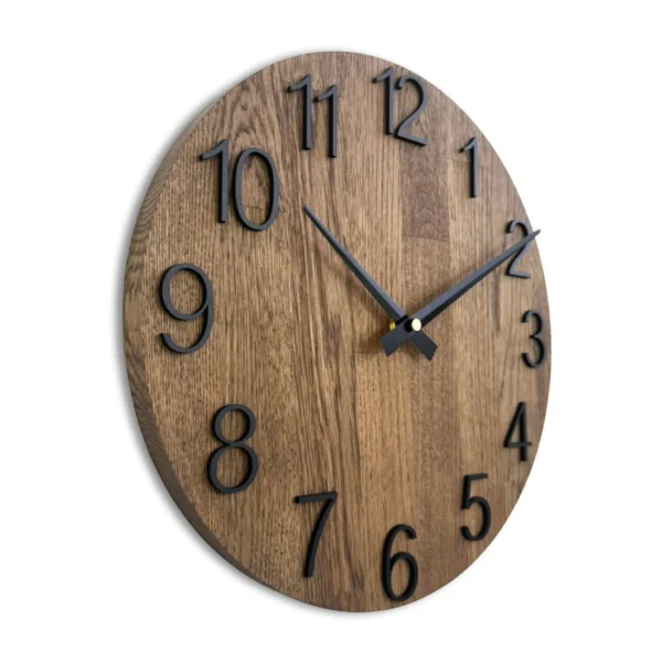 Solid Oak Wooden Wall Clock Handcrafted